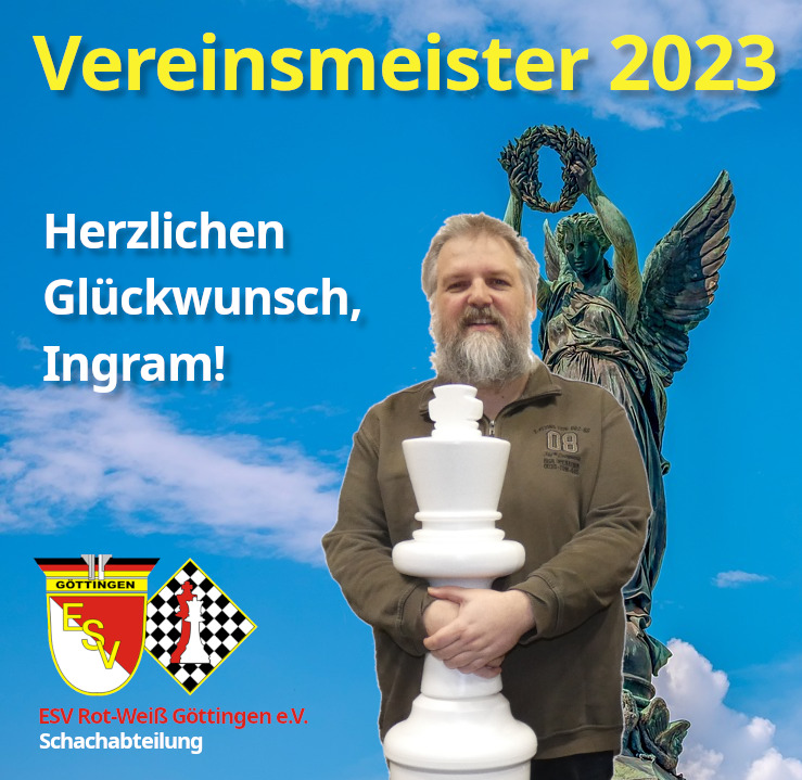 Ingram Braun Vereinsmeister des ESV Rot-Weiß Göttingen 2023 (© Babette Berghaus)