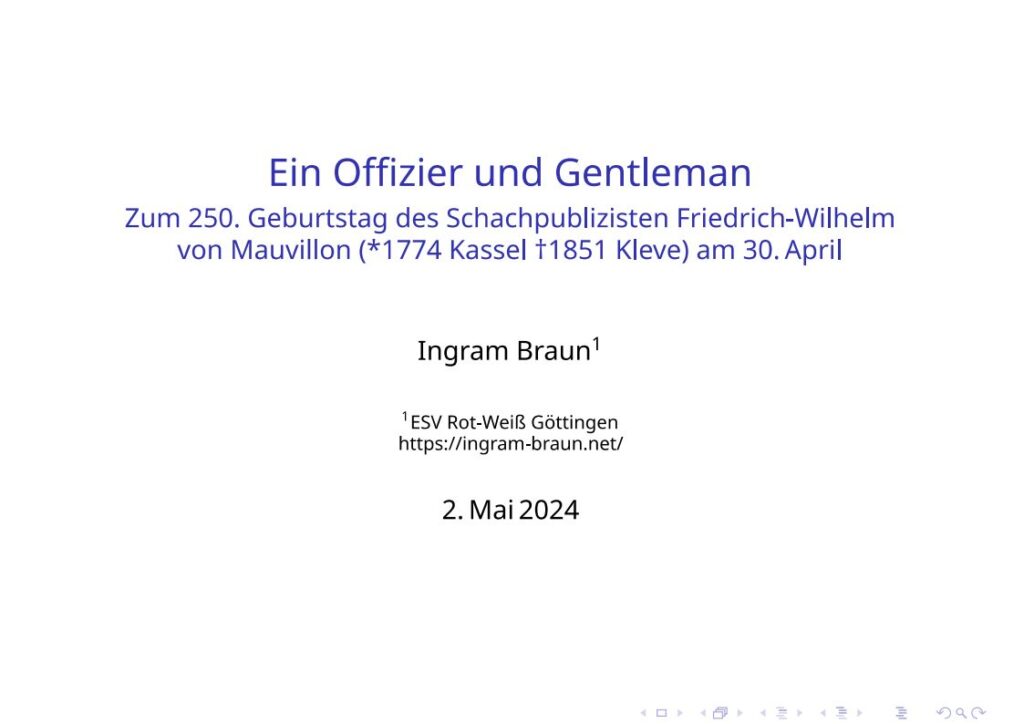 Vortrag zum 250 Geburtstag von Friedrich-Wilhelm von Mauvillon 1