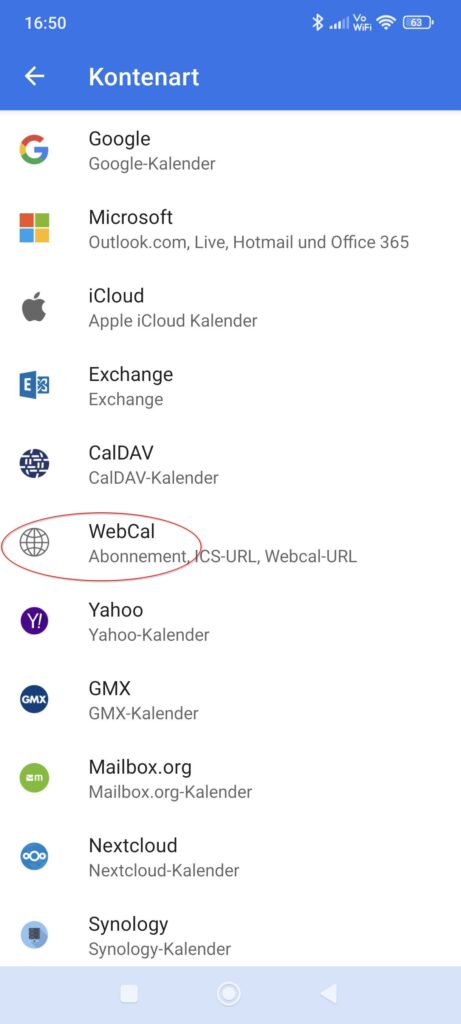 ESV-Termine: Kalender importieren 6