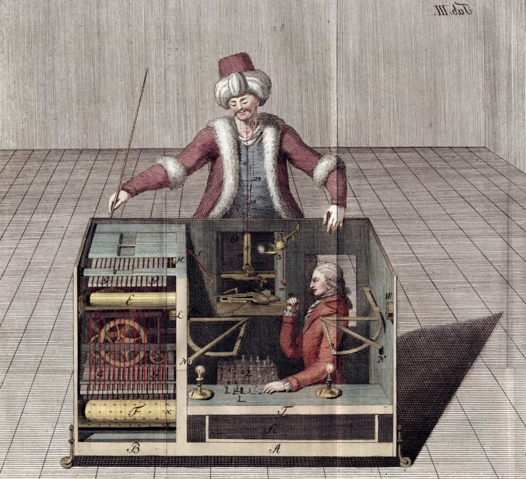 Der Schachtürke aus dem Buch von Joseph Racknitz (1789)